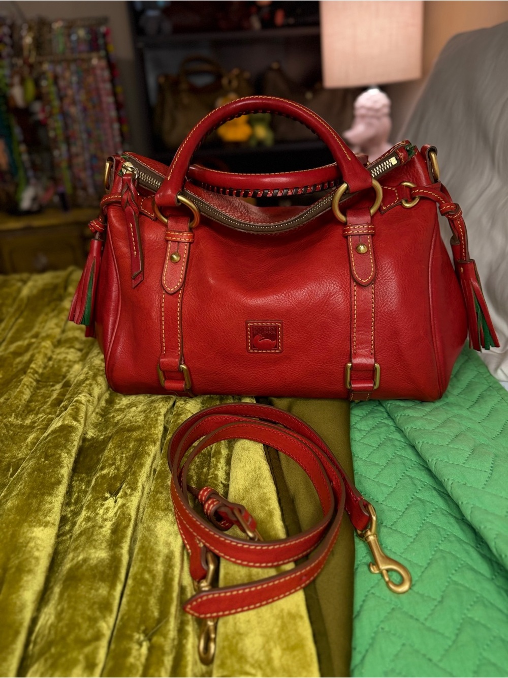 Dooney and Bourke Florentine Satchel Red